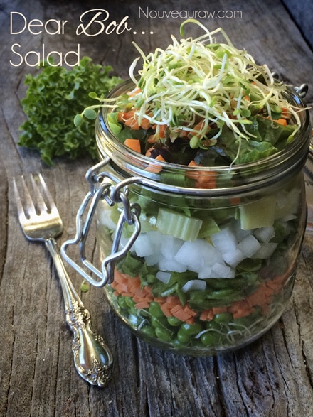 raw vegan Cumin Dear Bob Salad ina mason jar