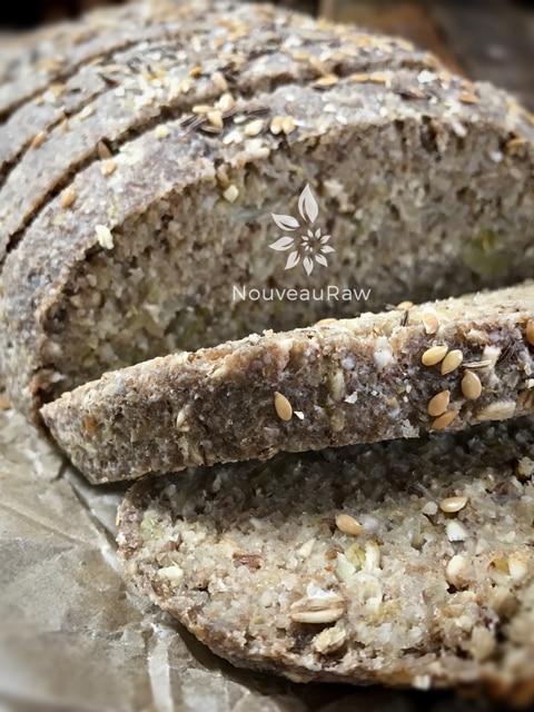 sliced raw vegan gluten-free Sauerkraut and Caraway Bread
