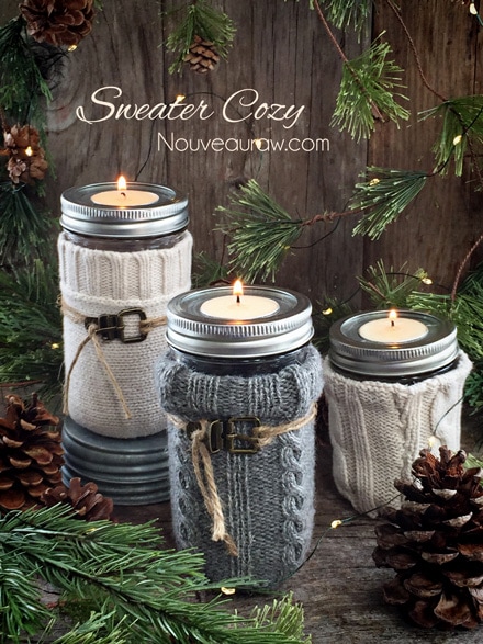 Sweater & Fleece Cozy's for jars that hold candles