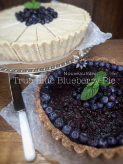 raw, vegan, gluten-free True Blue Blueberry Pie