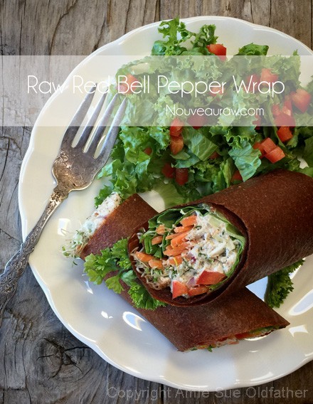 Raw, Vegan, Gluten-Free, Nut-Free Red Bell Pepper Wraps