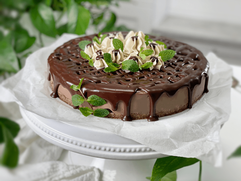 raw vegan gluten-free black forest cheesecake