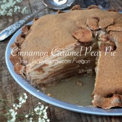 Raw, Vegan Cinnamon Caramel Pear Pie from Nouveau Raw