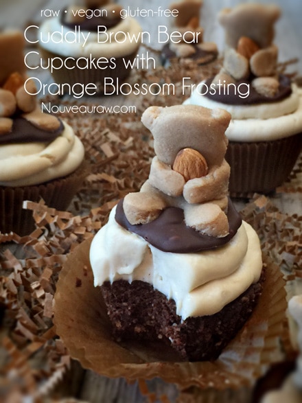 Cute Raw Cuddly Brown Bear Cupcakes, perfect for parties 