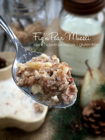 A tasty spoonful of raw gluten-free fig'n pear muesli