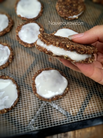 two Mince Pie Cookies with Coconut Icing in the center