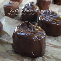 Raw, gluten-free, nut-free, vegan rollo date caramels