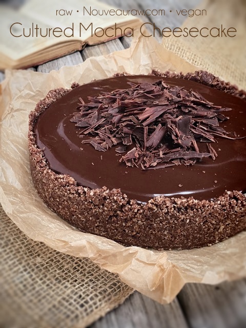Cultured Mocha Cheesecake served on parchment paper