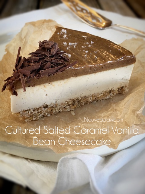 a single slice of Cultured Salted Carmel Vanilla Cheesecake