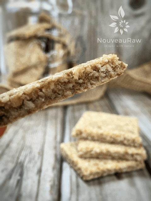 a close up of Banana Mulberry Date Crackers
