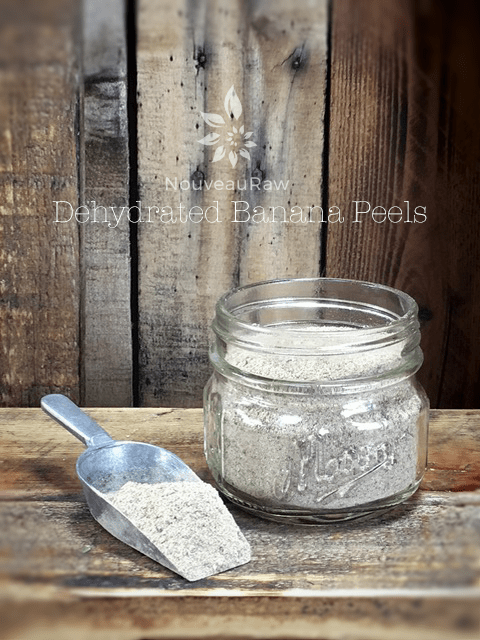 Dehydrated-Banana-Peels powdered and placed in mason jar and scoop