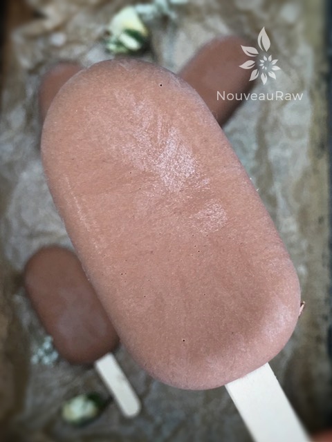 a close up of over view of Velvet Chocolate Pudding Pops - no added sugar
