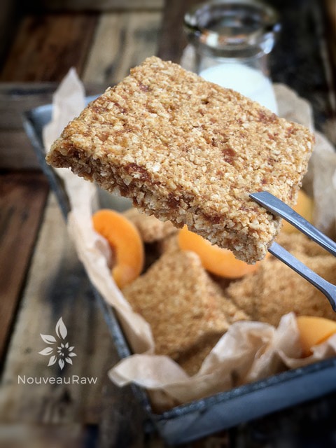 vegan nut-free raw gluten-free crackers, apricot and cinnamon coconut crackers