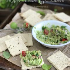 Raw, Gluten Free Vegan Olive Oil and Cracked Black Pepper Cheese Crackers