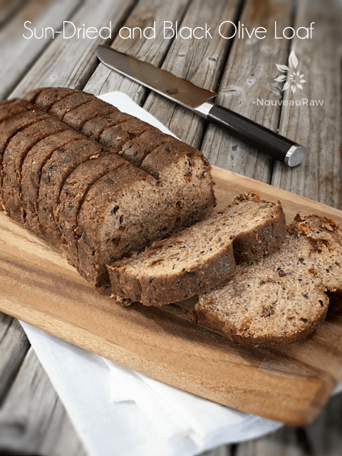 Sun-Dried and Black Olive Loaf is raw, vegan, gluten-free and delicious!