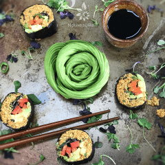 Vegan Recipes. Raw, gluten-free, grain-free, nut-free, Vegan Sushi Rolls at Nouveau Raw