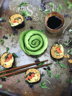 Vegan Recipes. Raw, gluten-free, grain-free, nut-free, Vegan Sushi Rolls at Nouveau Raw