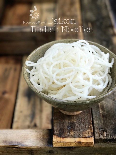 Daikon Radish Noodles raw Vegan Gluten free Alkaline Daikon Radish Noodles raw Vegan Gluten free Alkaline