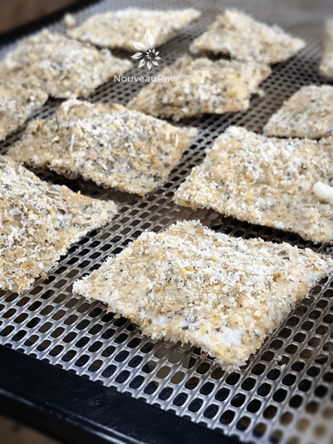 Crusted-Herbed-Macadamia-Nut-Cheese-Ravioli-Dry at 115 degrees (F).