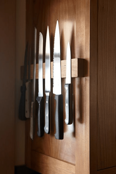 Kid Safe In-Drawer Bamboo Sharp Knives Holder  
