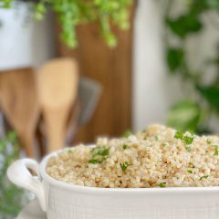 cooked vegan brown rice oil-free