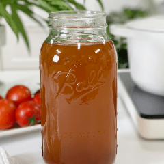 homemade vegetable broth from veggie scraps