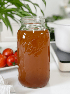 homemade vegetable broth from veggie scraps