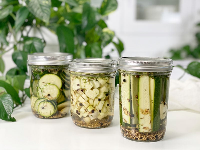 vegan savory zucchini pickles