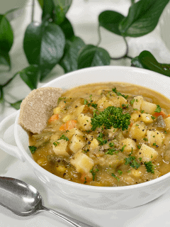 vegan gluten-free oil-free starch solution approved creamy cauliflower vegetable soup