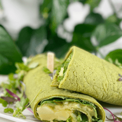 vegan gluten-free oil-free spinach buckwheat wraps