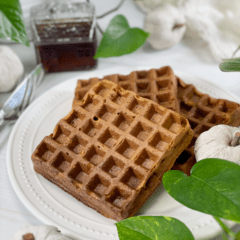 vegan gluten-free nut-free oil free pumpkin ginger waffles