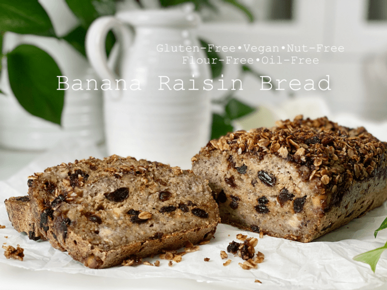 Banana Raisin Bread With Crumble Topping | Cooked | Oil-Free | Flour ...