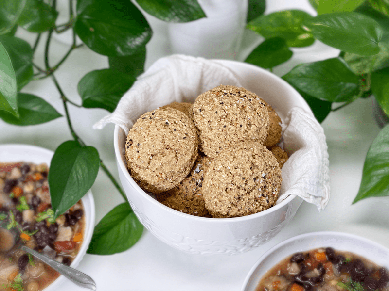 vegan gluten-free nut-free oil-free flour-free oat and buckwheat dinner rolls