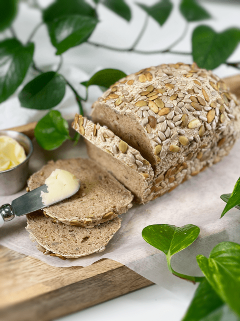 vegan gluten-free oil-free yeast-free seeded multi-grain bread