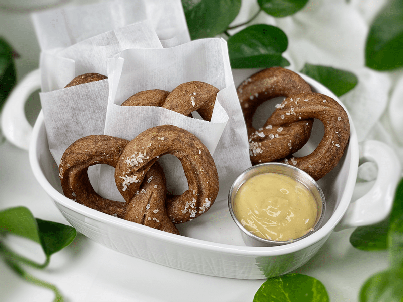 vegan gluten-free yeast-free oil-free soft pretzels