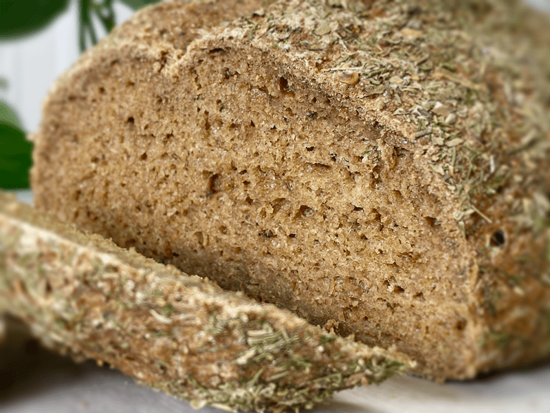 gluten-free vegan yeast-free rustic garlic herb teff bread