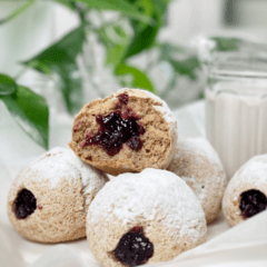 gluten-free vegan yeast-free jelly filled doughnuts