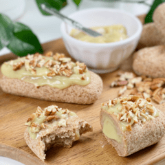 gluten-free, vegan, yeast-free, nutrient-dense maple cream doughnuts