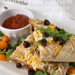 vegan gluten-free yeast-free oil-free calzone